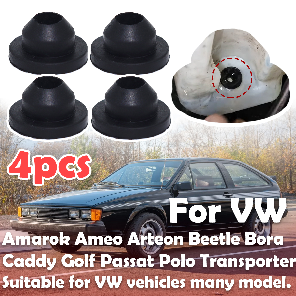Gasket Mount Kit - 4PC Windscreen Washer Headlight Pump Seal