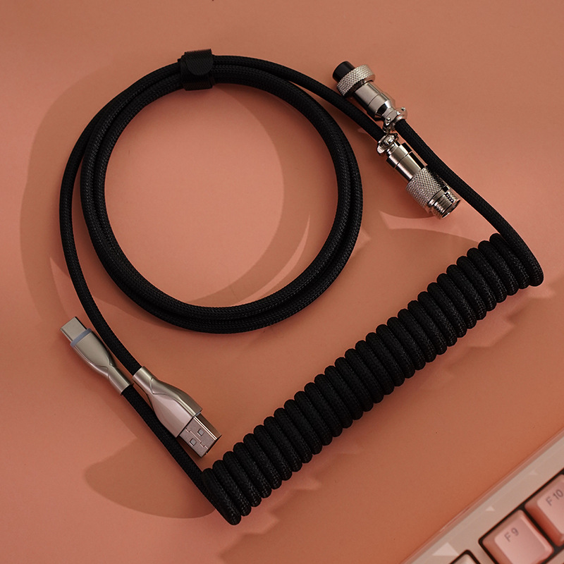 Gaming Keyboard Extension - Type C USB aviator coiling cable