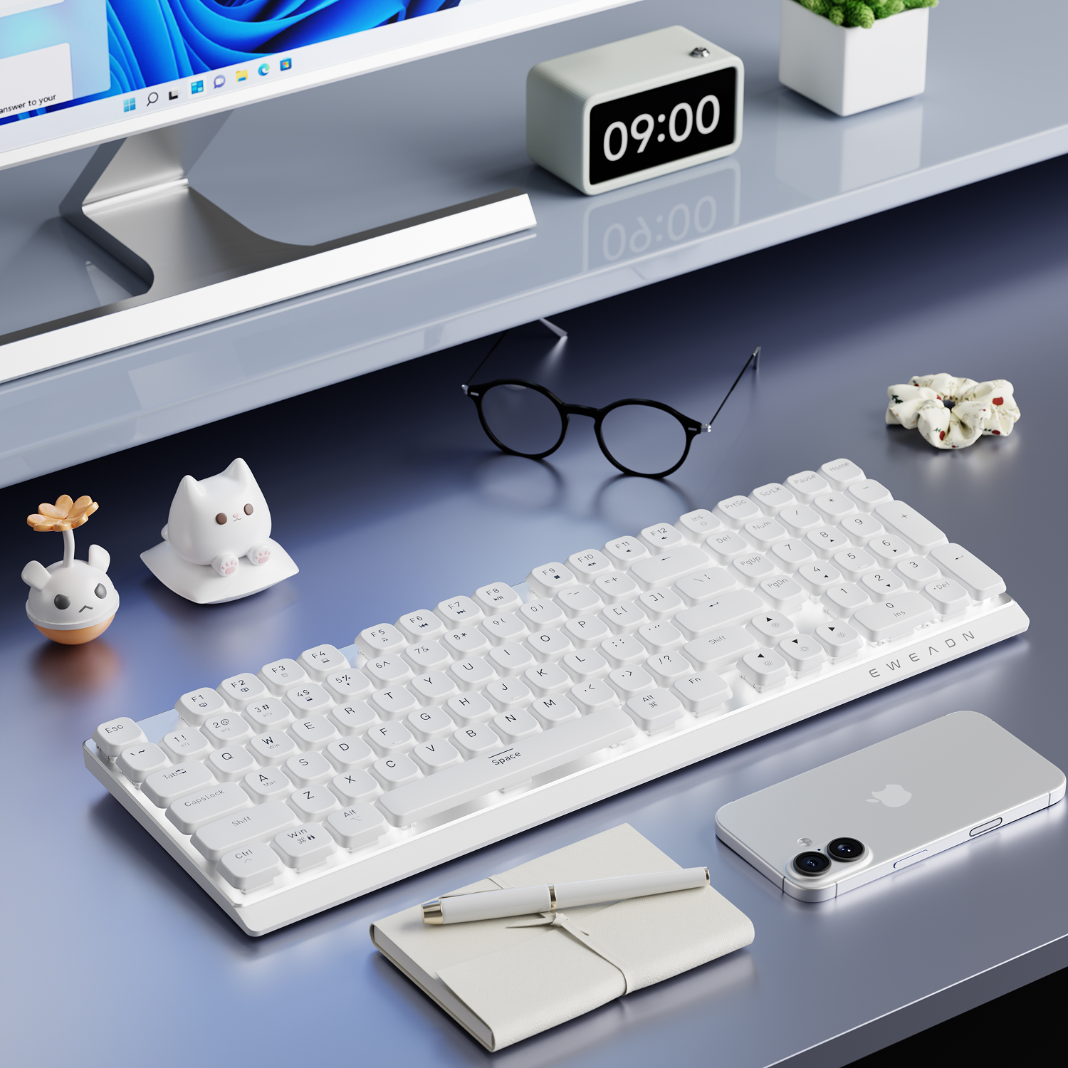 Gaming Keyboard Nearby - EWEADN Wireless Low-Profile Mechanical Gaming Keyboard,