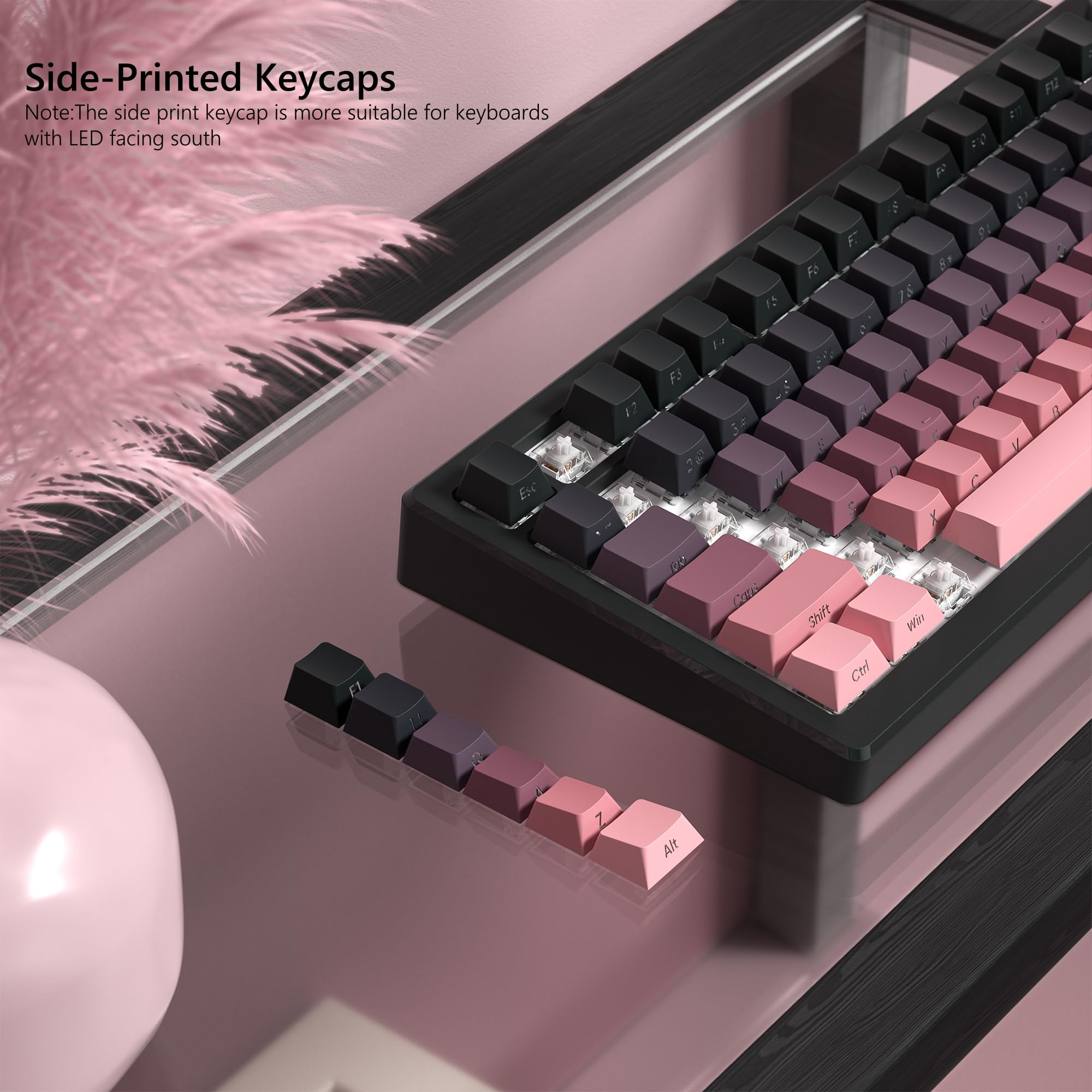 136 Key Black and Pink Print B - đánh giá và giá Keyboard Gaming Black