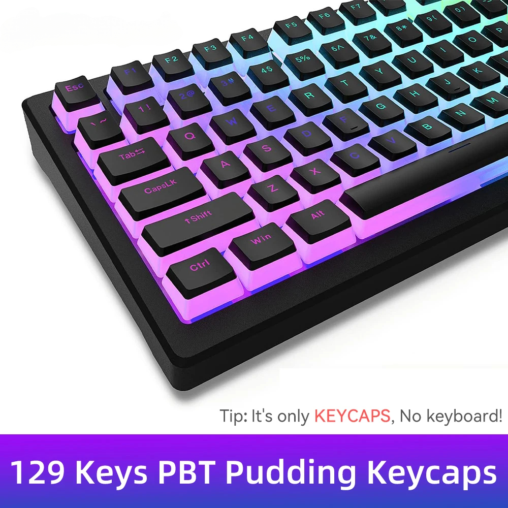 New Pudding PBT Keycaps 129 Ke - đánh giá và giá Gaming Keyboard Blue Switches