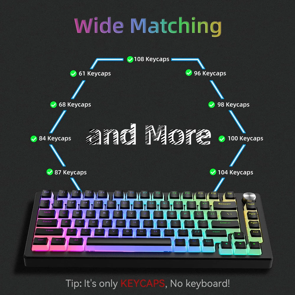 New Pudding PBT Keycaps 129 Ke - đánh giá và giá Gaming Keyboard Blue Switches
