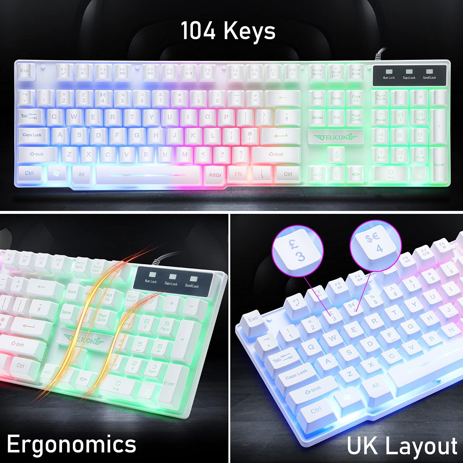 MAMBASNAKE T11 UK 100% Gaming  - đánh giá và giá Gaming Keyboard Mouse Wireless