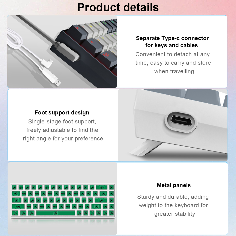E-YOOSO Z686 RGB USB 60% Mini  - đánh giá và giá Gaming Keyboard Blue Switches