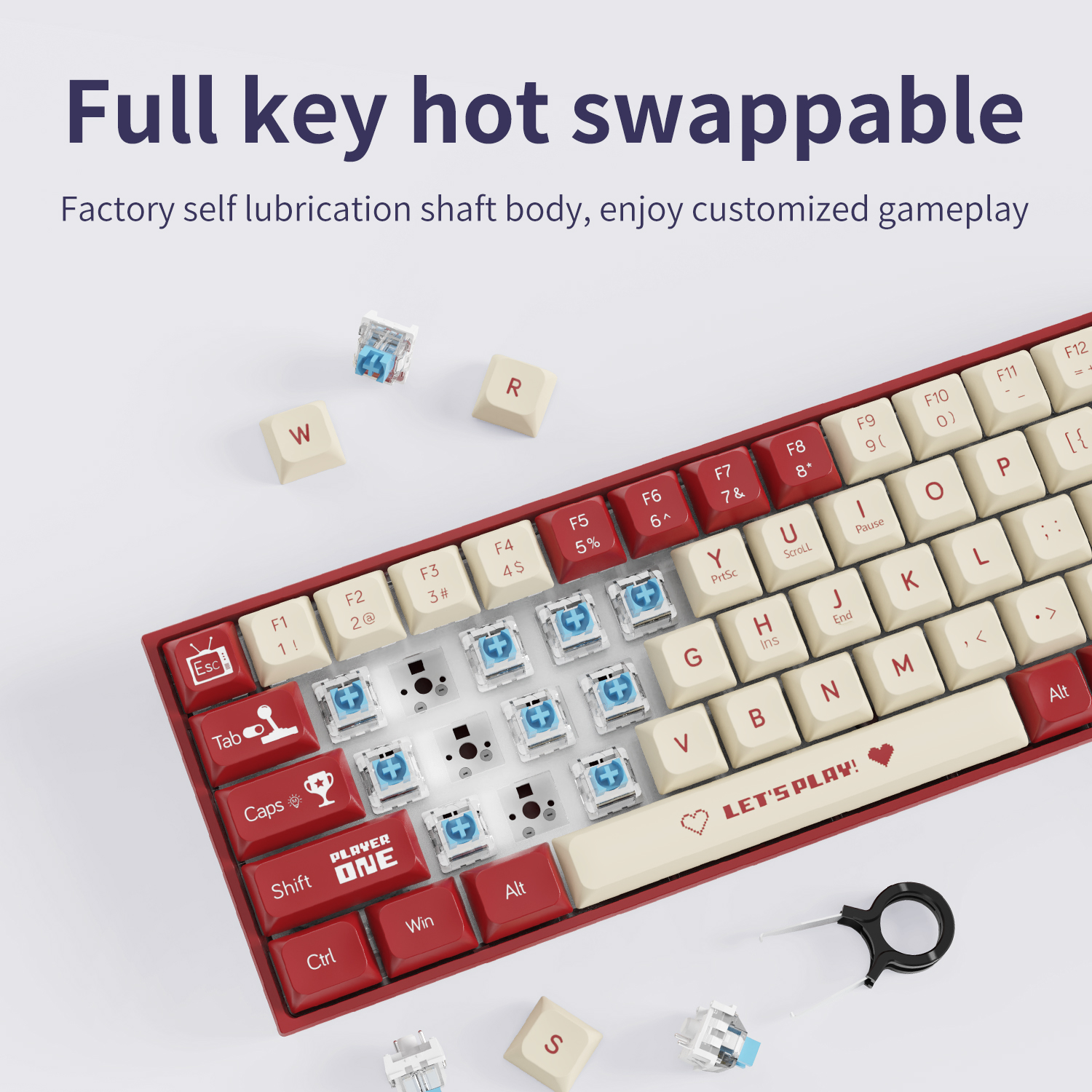 AJAZZ AK680 65% Wired Gaming M - đánh giá và giá Gaming Keyboard Blue Switches