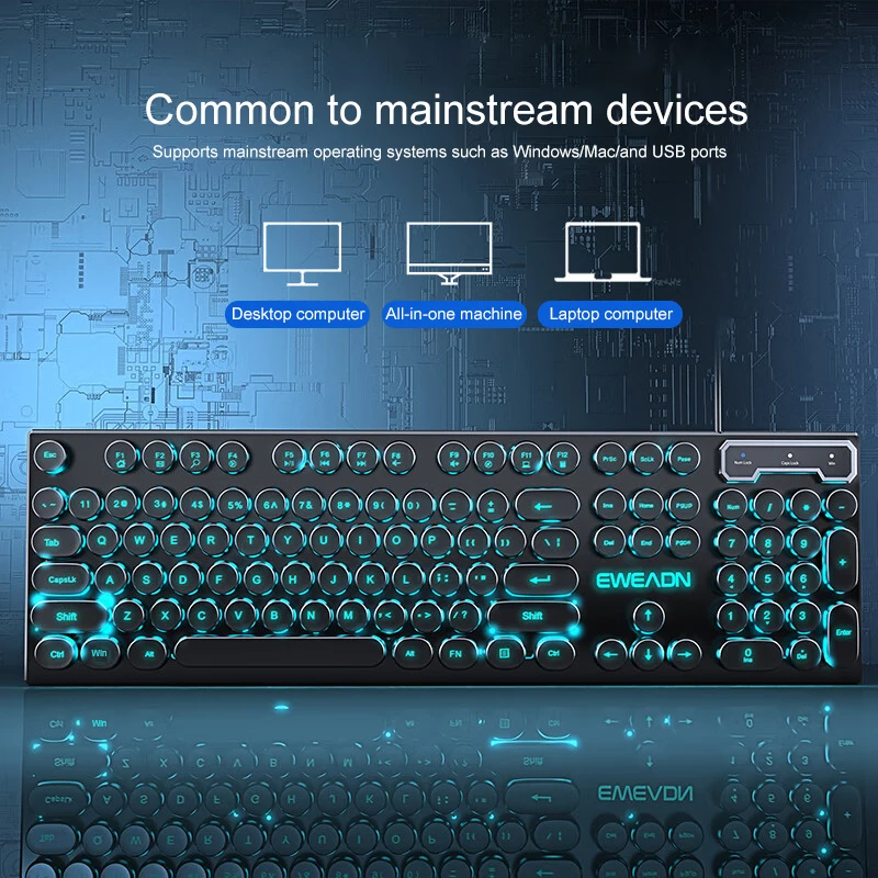 Retro Punk Mechanical Feel Key - đánh giá và giá Gaming Keyboard Mouse Wireless
