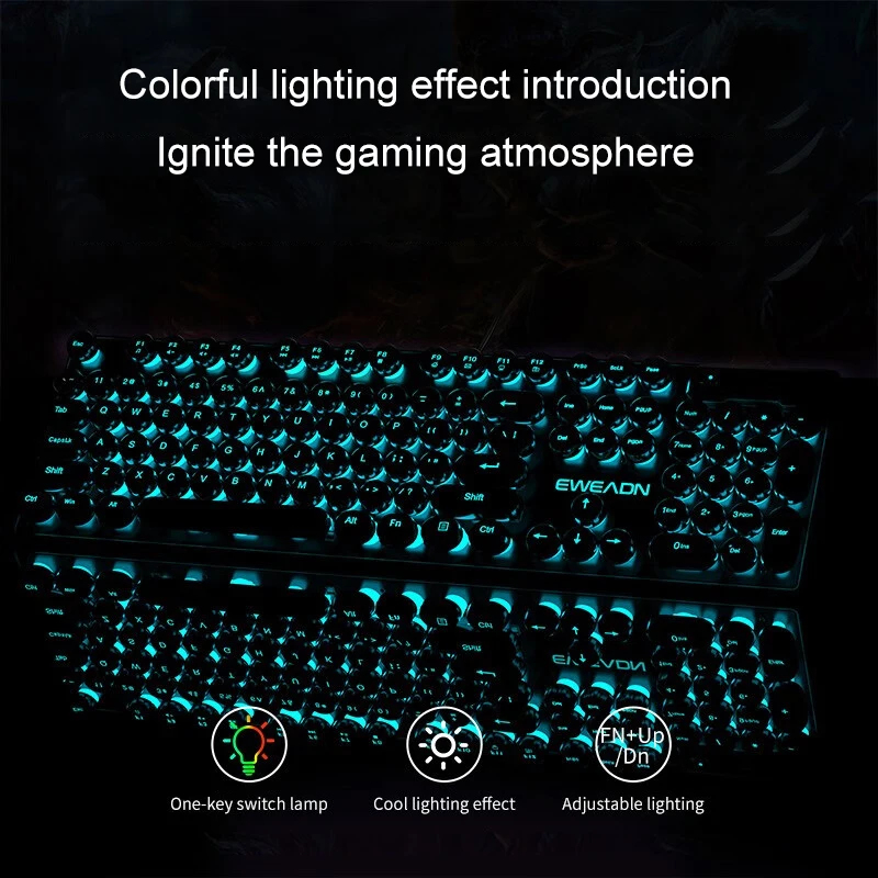 Retro Punk Mechanical Feel Key - đánh giá và giá Gaming Keyboard Mouse Wireless