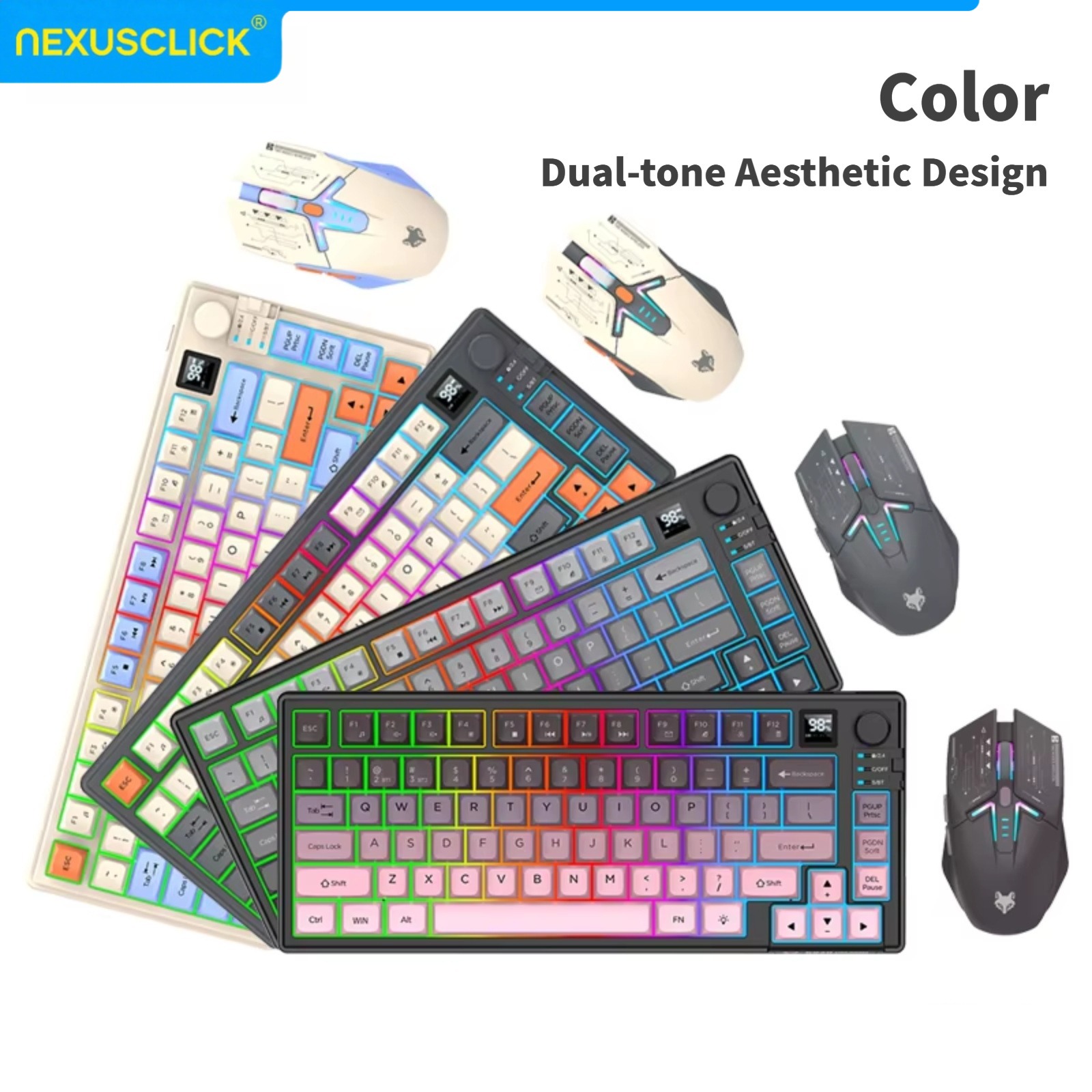 NexusClick Dual Mode Keyboard  - đánh giá và giá Gaming Keyboard And Mouse Combo Wireless