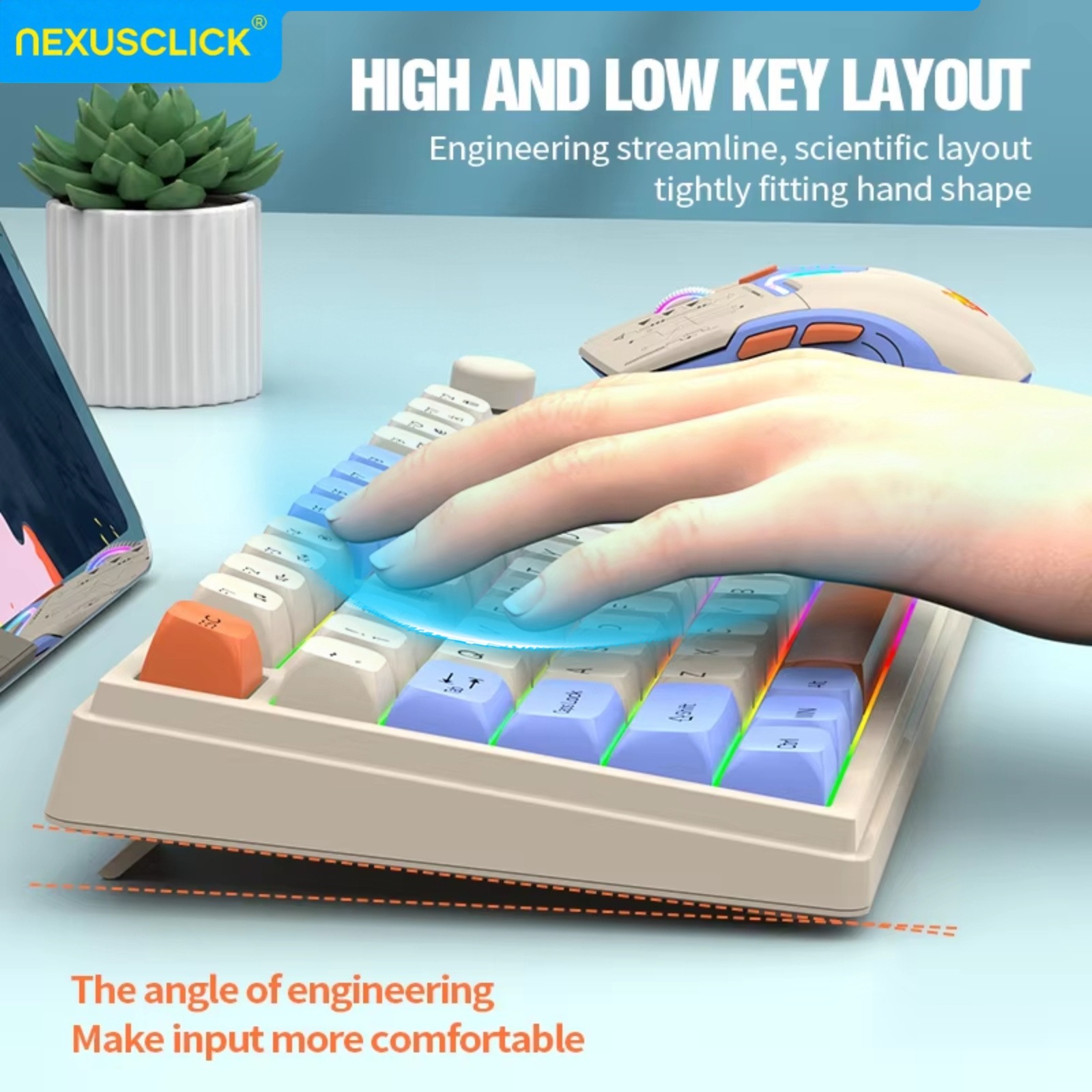 NexusClick Dual Mode Keyboard  - đánh giá và giá Gaming Keyboard And Mouse Combo Wireless