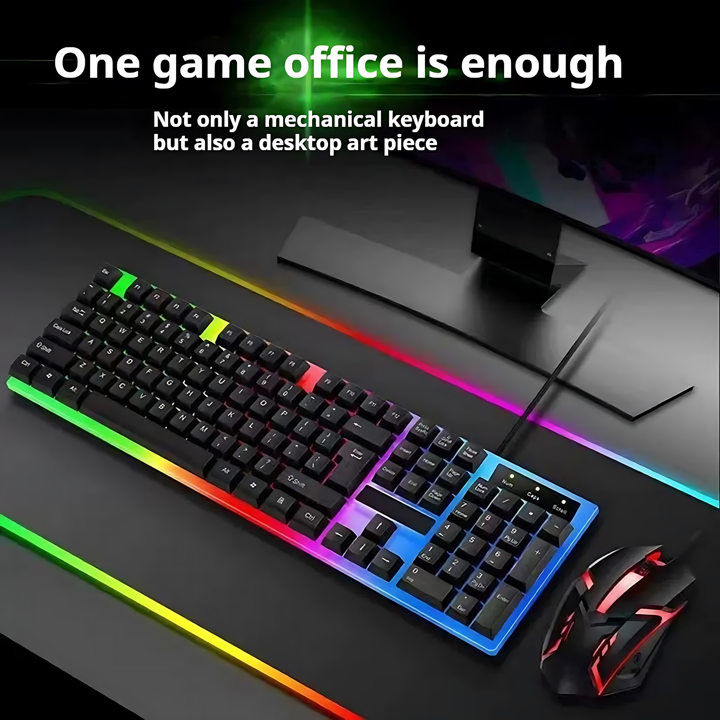 Rainbow Backlit Wired Keyboard - đánh giá và giá Gaming Keyboard Mouse Wireless
