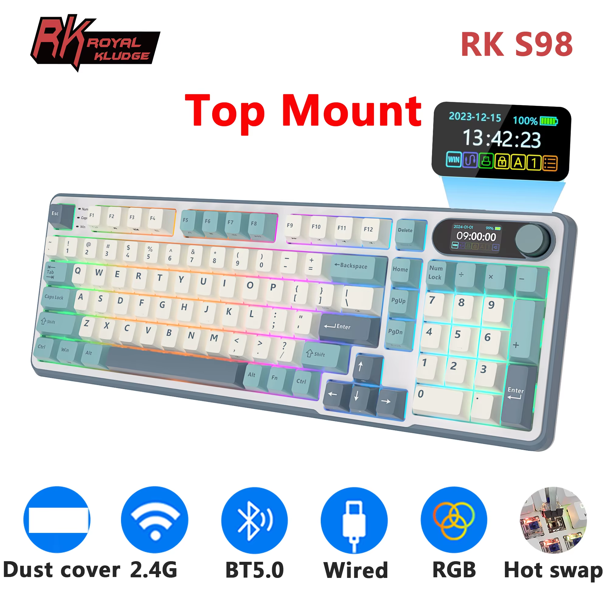 RK ROYAL KLUDGE S98 Mechanical - đánh giá và giá Gaming Keyboard Mobile