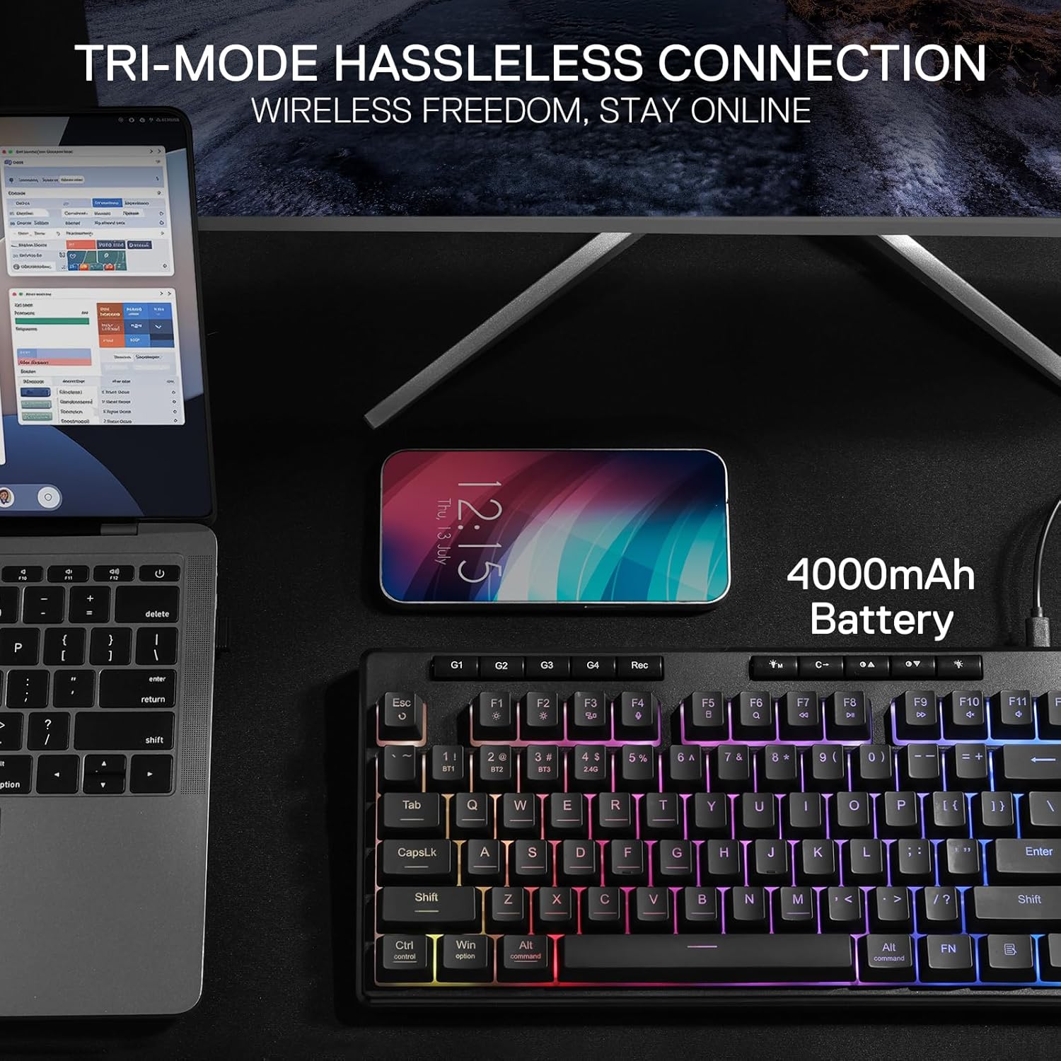 Redragon K516 PRO Shiva TKL RG - đánh giá và giá Gaming Keyboard Mobile
