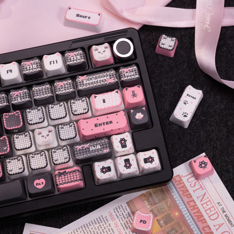 Black Lace Cat Theme Keycaps S - đánh giá và giá Keyboard Gaming Black