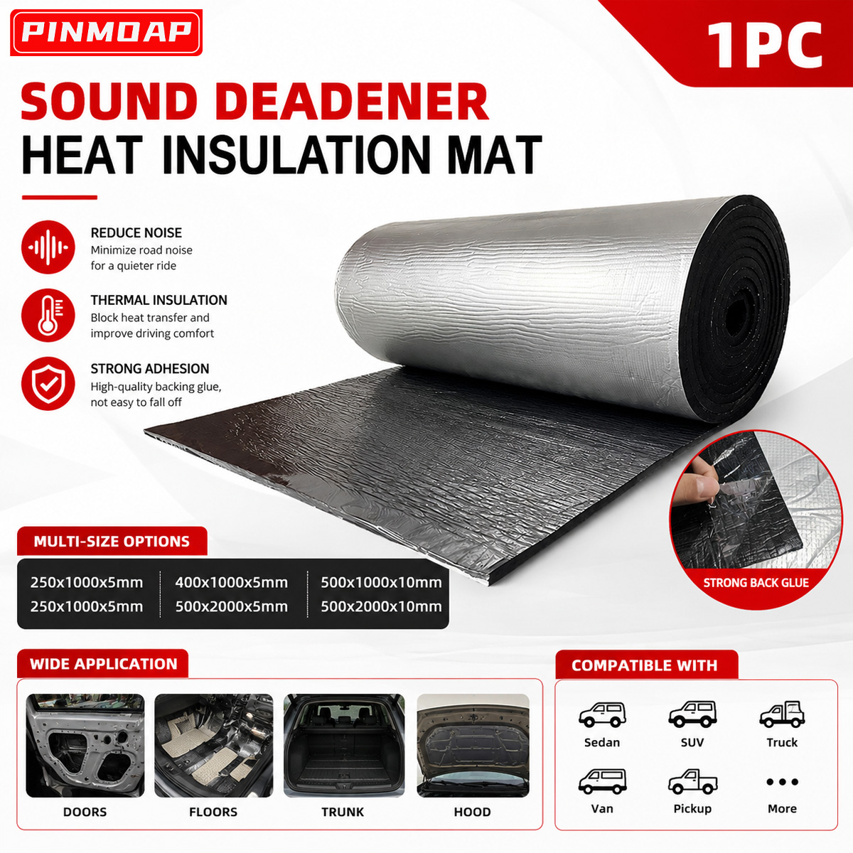 PINMOAP Car Sound Deadening Ma - đánh giá và giá Foam Dampener Sheet