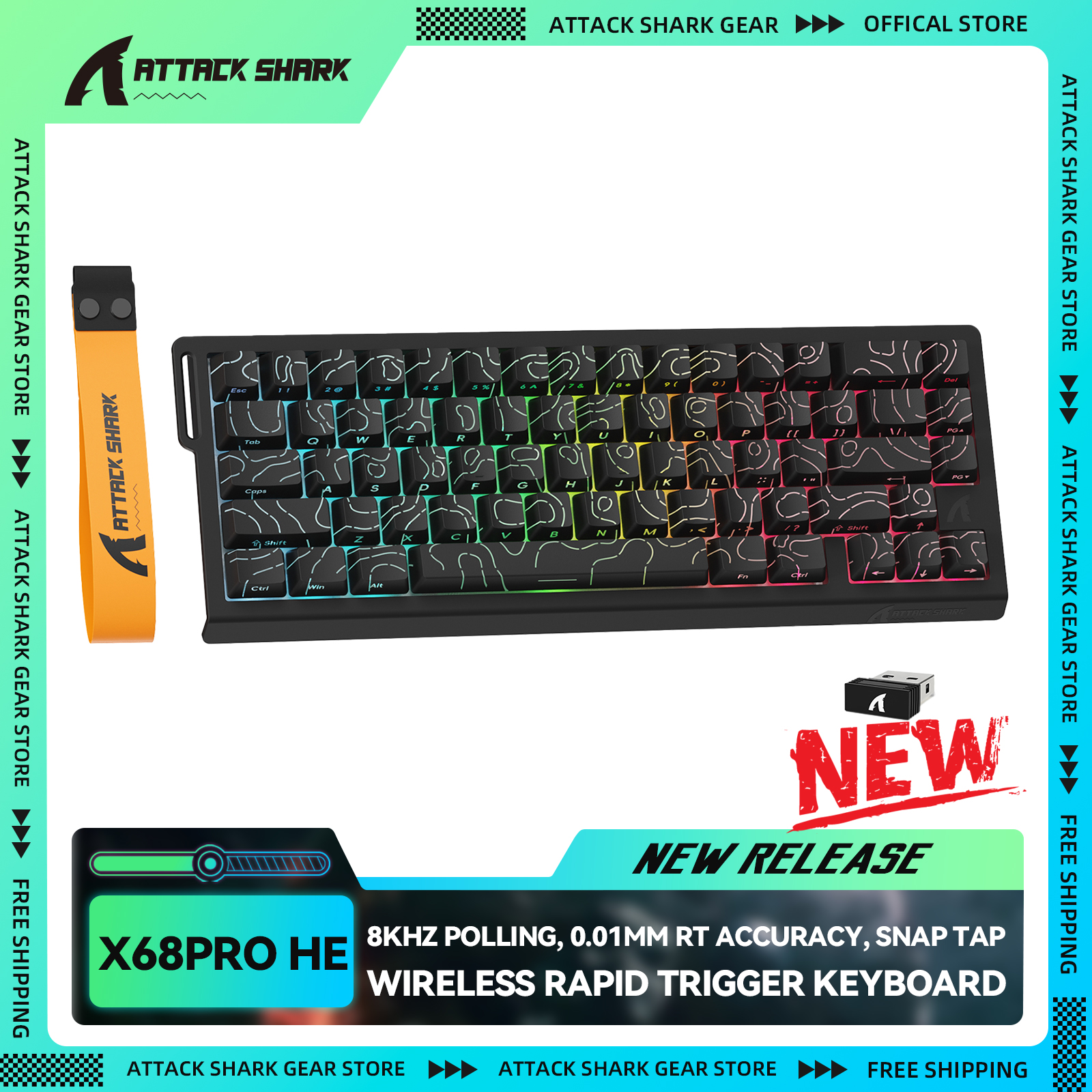 ATTACK SHARK X68PRO HE Wireles - đánh giá và giá Gaming Keyboard Brand