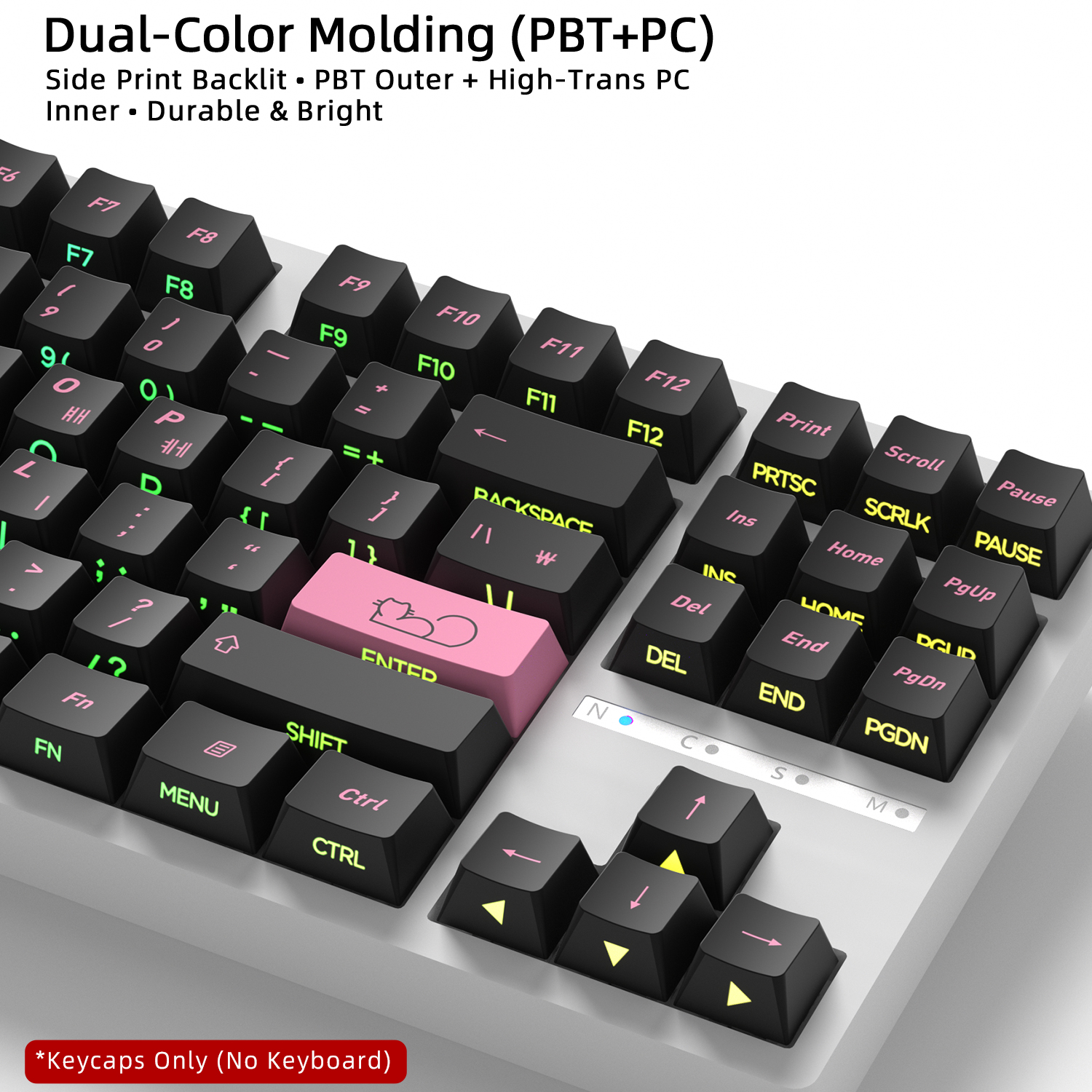 Cute Cat Side Printed Korean K - đánh giá và giá Keyboard Gaming Black