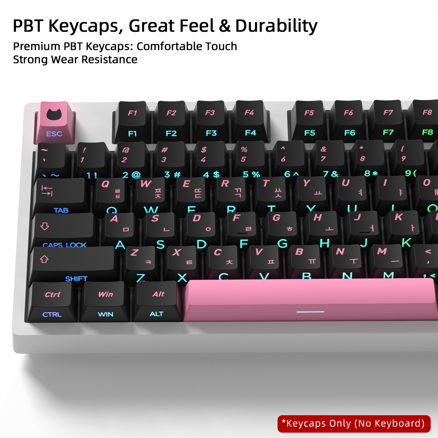 Cute Cat Side Printed Korean K - đánh giá và giá Keyboard Gaming Black