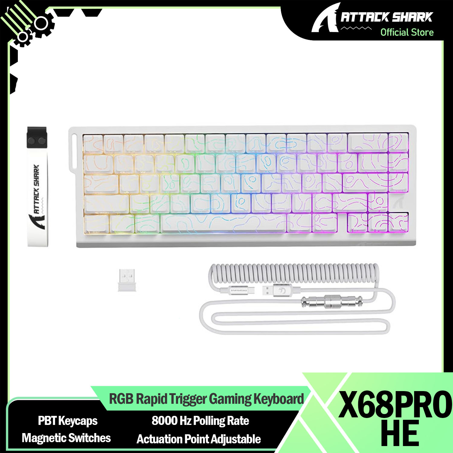 ATTACK SHARK X68PRO HE RGB Rap - đánh giá và giá Gaming Keyboard Brand