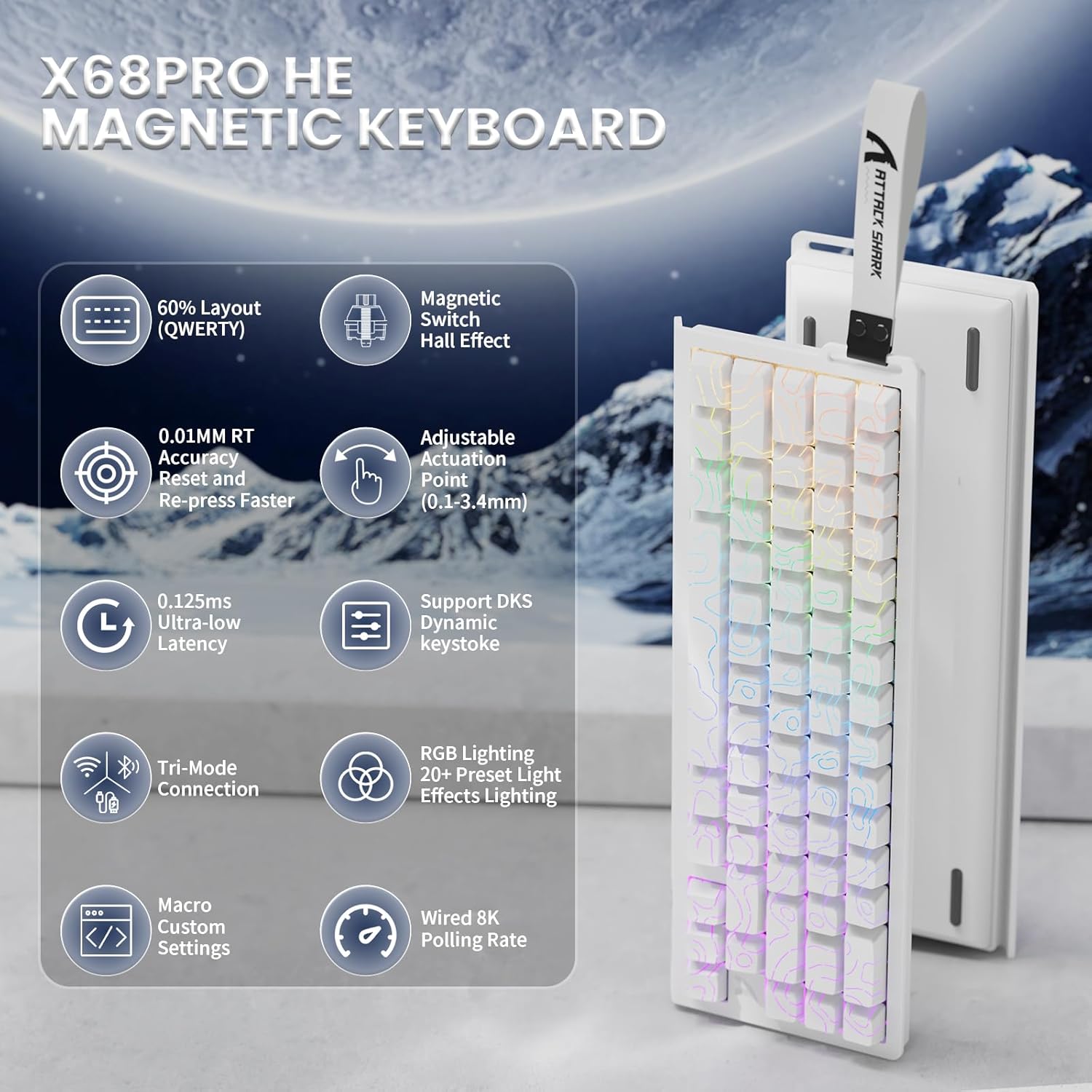 ATTACK SHARK X68PRO HE RGB Rap - đánh giá và giá Gaming Keyboard Brand
