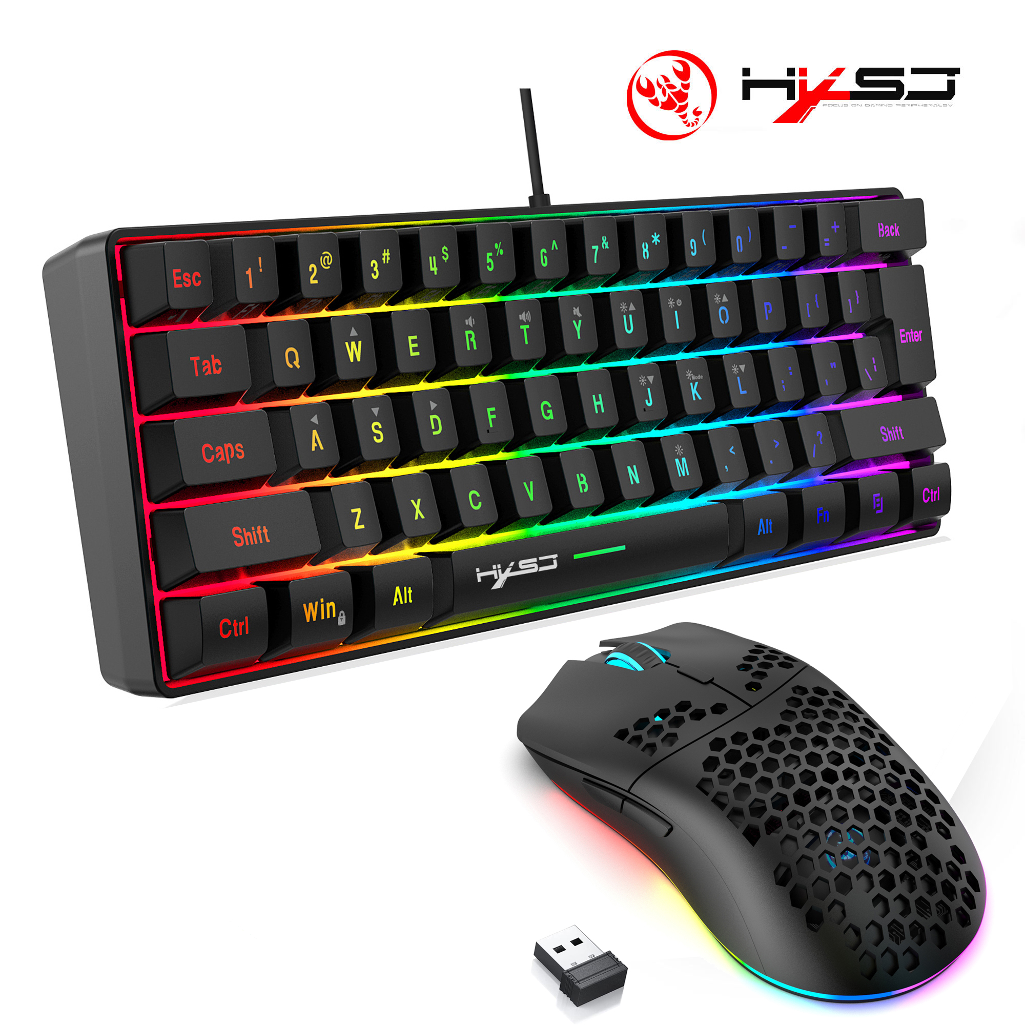 Hot sale 60% mini portable gam - đánh giá và giá Gaming Keyboard And Mouse Combo Wireless