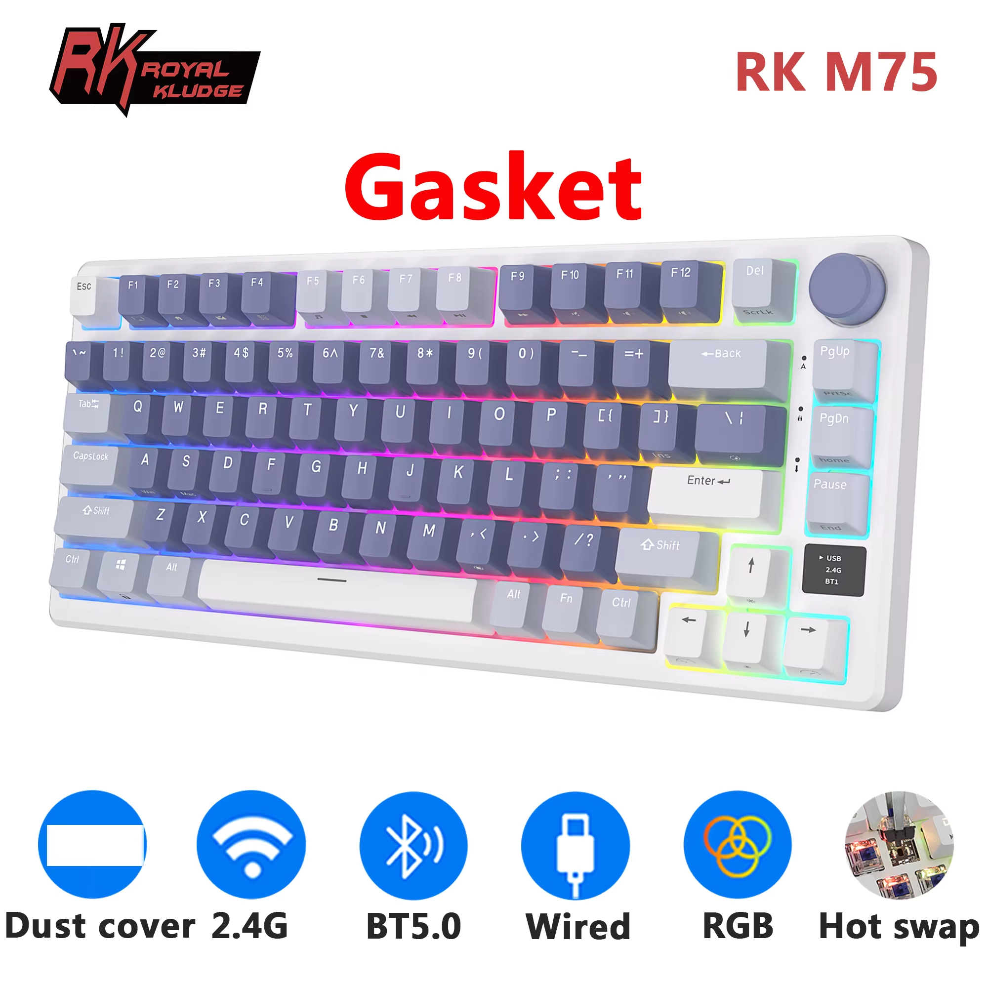 RK ROYAL KLUDGE M75 2.4G Wirel - đánh giá và giá Gaming Keyboard Mobile