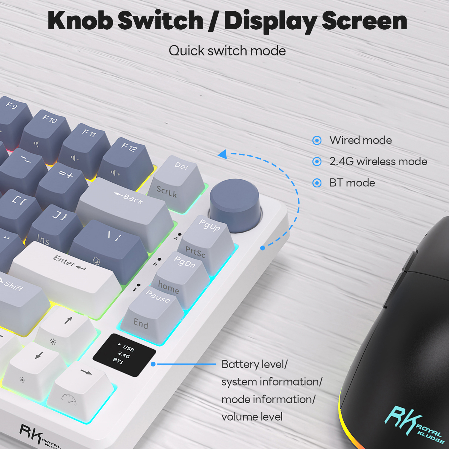 RK ROYAL KLUDGE M75 2.4G Wirel - đánh giá và giá Gaming Keyboard Mobile